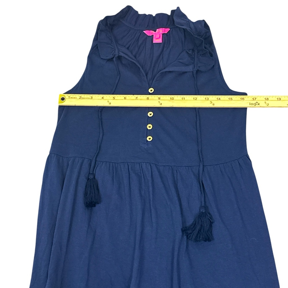 Lilly Pulitzer Malone Navy Blue Cotton Sleeveless Tiered Maxi Dress Size XS NWOT - Picture 10 of 10